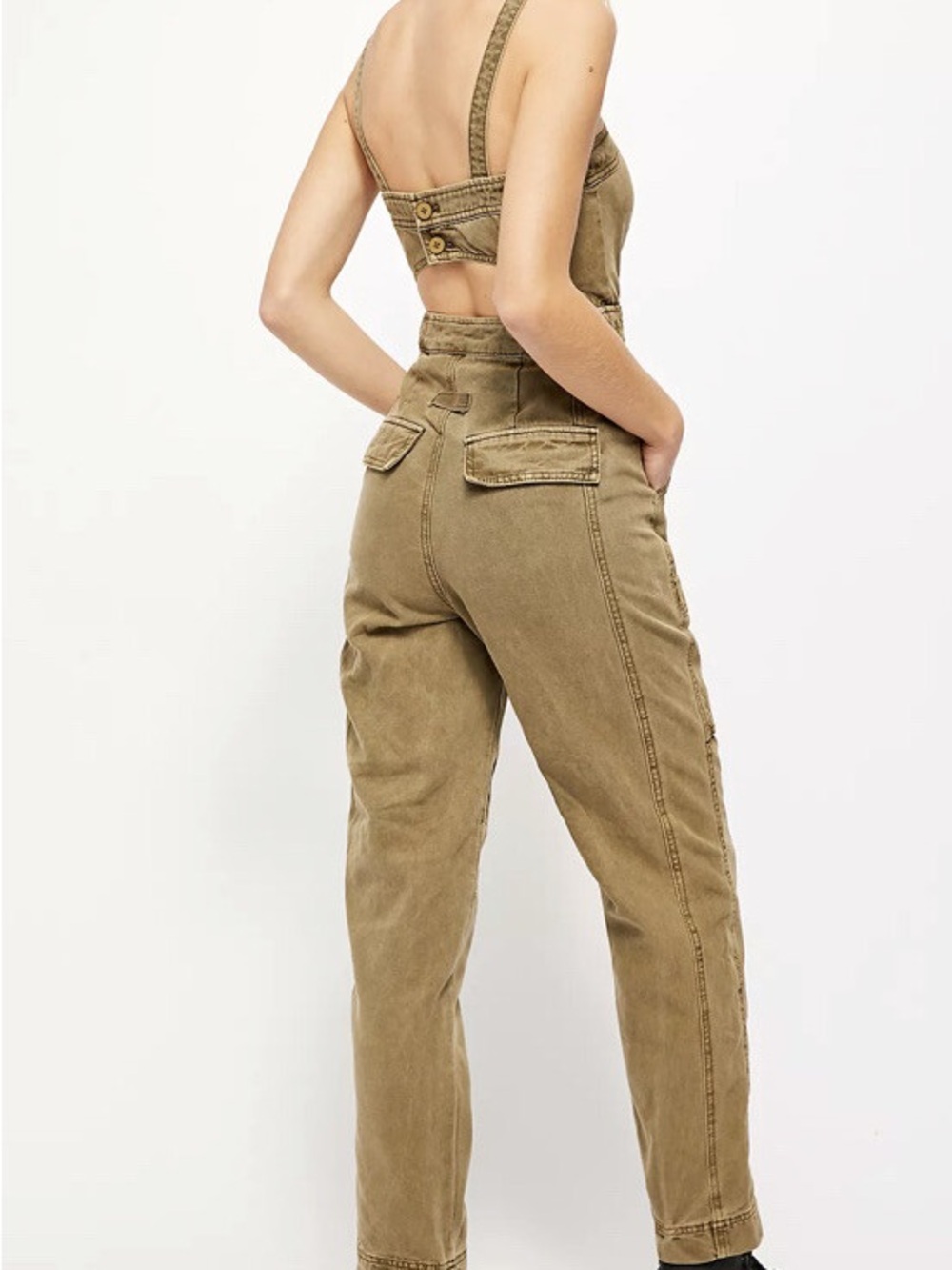 Free People Go West Denim Jumpsuit
Overalls Square Neck Cutouts Back $148
S
